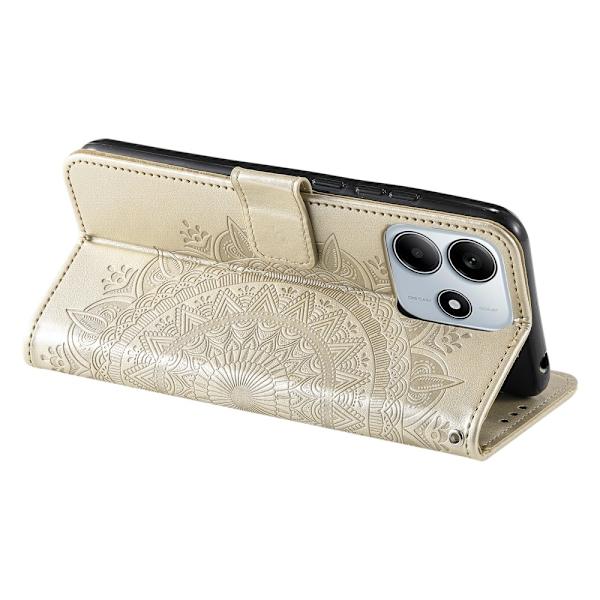 Xiaomi Redmi Note 14 5G Fodral Mandala Läder Guld