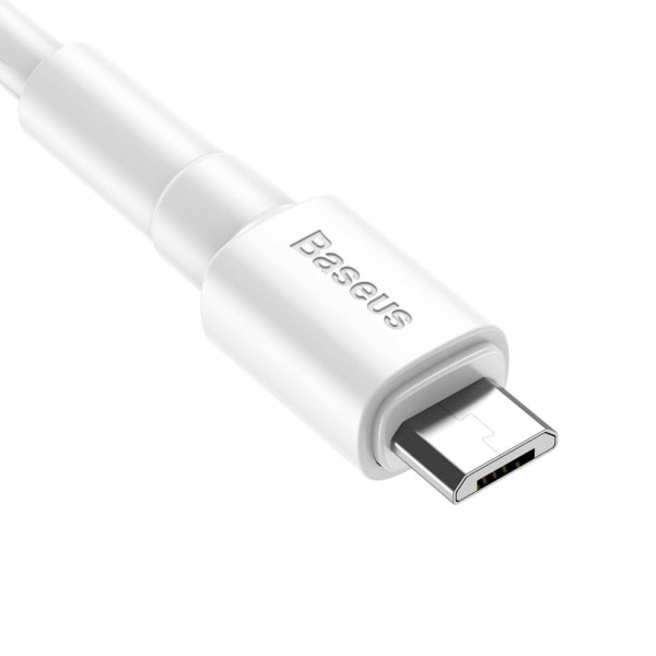 Baseus 1m 2.4A Micro USB Laddningskabel - Vit White Vit