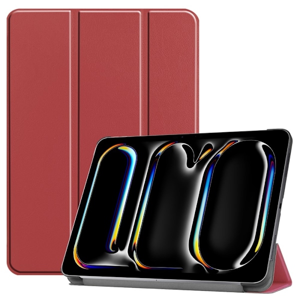 iPad Pro 11 2024 Fodral Tri-Fold Vinröd