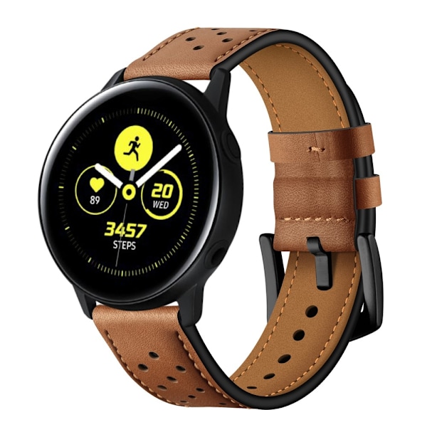 Äkta Läder Armband För Smartwatch - Brun (20 mm) Brown Brun (20 mm)