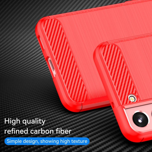 Samsung Galaxy S22 Plus Skal Borstad Stål Textur Röd
