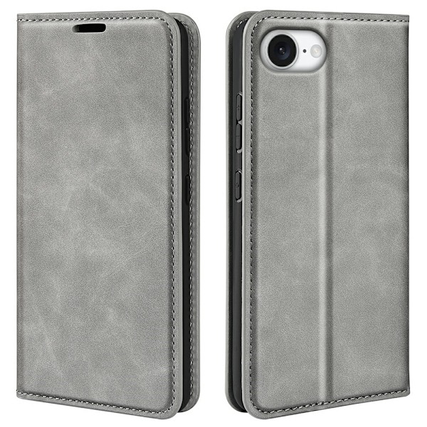 iPhone 16e Fodral Flip Skin Touch Grå