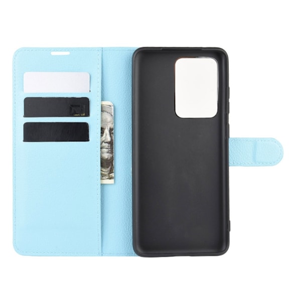 Samsung Galaxy S20 Ultra - Litchi Plånboksfodral - Ljus Blå LightBlue Ljus Blå