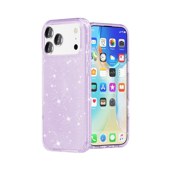 iPhone 17 Pro Max/18 Pro Max Skal Glitter Lila