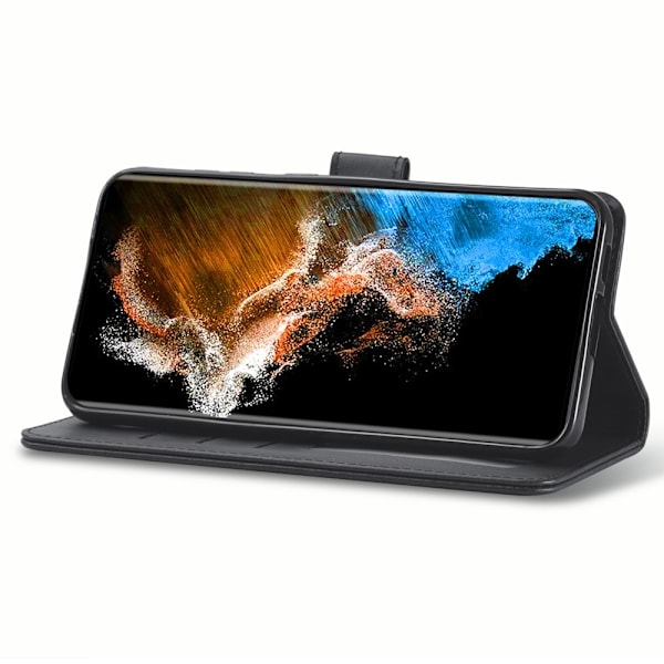 LC.IMEEKE Samsung Galaxy S24 Plus Fodral Läder Grå