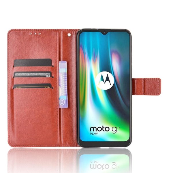 Motorola Moto G9 Play / E7 Plus - Crazy Horse Fodral - Brun Brown Brun