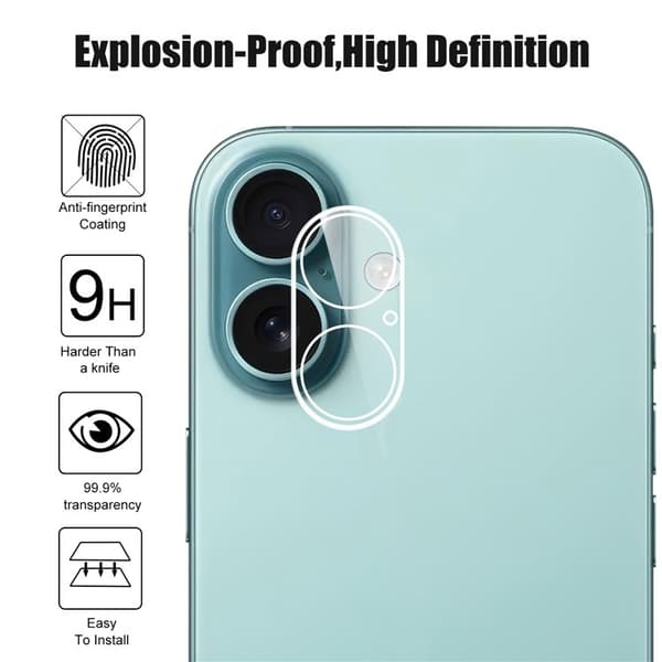 iPhone 17 Linsskydd Härdat Glas Transparent