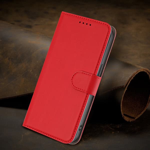 Samsung Galaxy S26 Ultra Fodral Solid Läder Röd