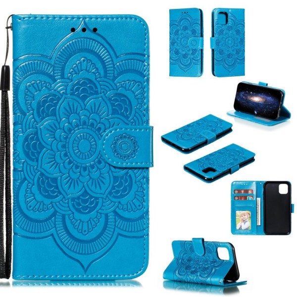 iPhone 11 - Sun Mandala Plånboksfodral - Blå Blue Blå