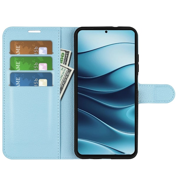 Xiaomi Redmi Note 14 5G Fodral Litchi Läder Blå