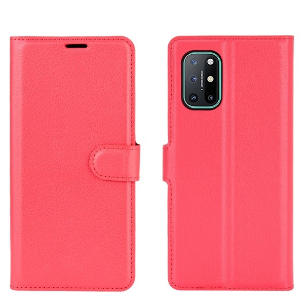 OnePlus 8T / 8T+  - Litchi Läder Fodral - Röd Red Röd