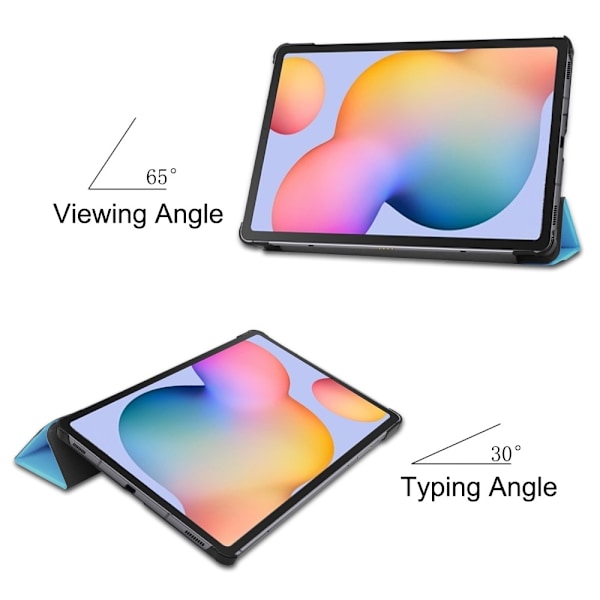 Samsung Galaxy Tab S6 Lite - Tri-Fold Fodral - Ljus Blå LightBlue Ljus Blå