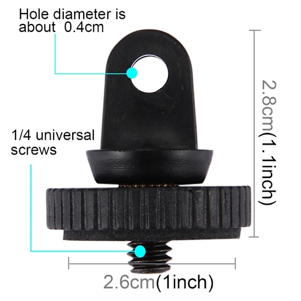 PULUZ 1/4" Tripod Adapter Svart