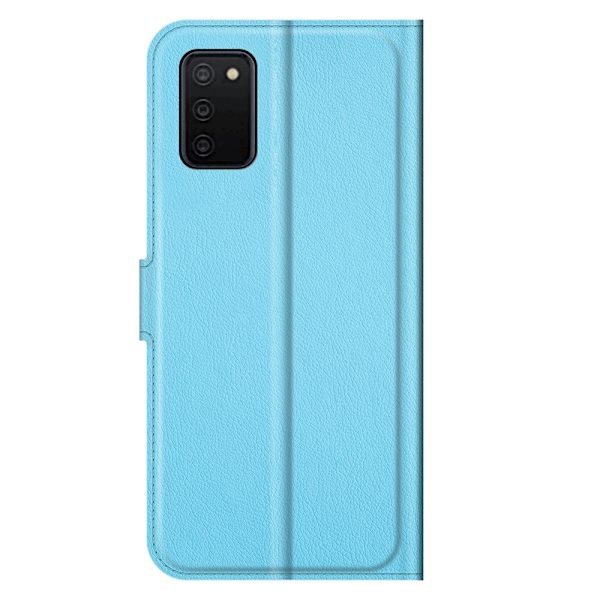 Samsung Galaxy A03s Fodral Litchi Läder Ljus Blå