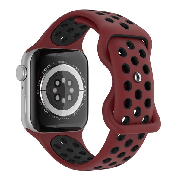 Sportarmband Dual-Color Apple Watch 41/40/38 mm (S/M) Vinröd/Sva