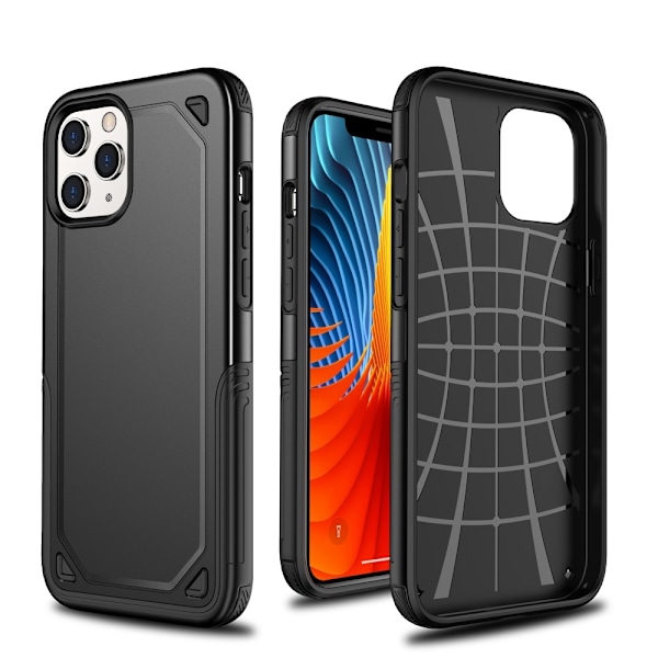 iPhone 12 Pro Max - Armor Hybrid Skal - Svart Black Svart
