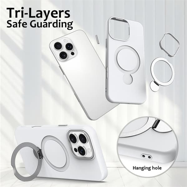 iPhone 16 Pro Skal MagSafe Kickstand Hybrid Vit