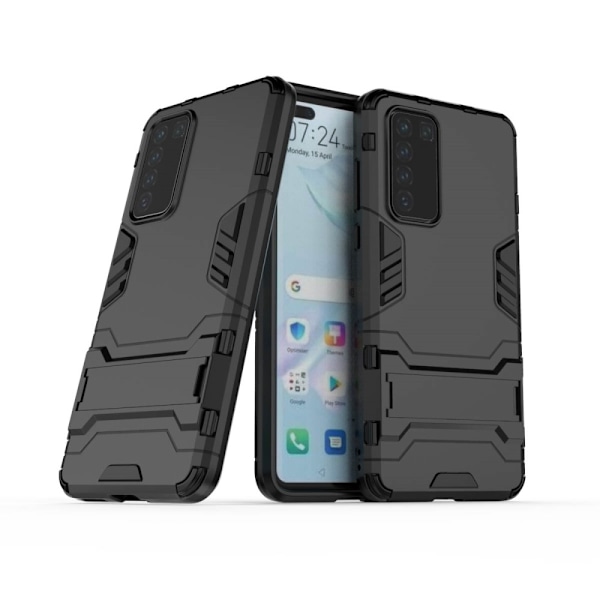 Huawei P40 - Hybrid Skal med Kickstand - Svart Black Svart