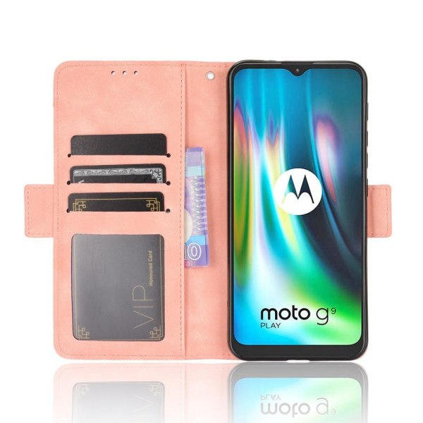 Motorola Moto G9 Play / E7 Plus - Fodral Med Avtagbart Kortfodra LightPink Ljus Rosa