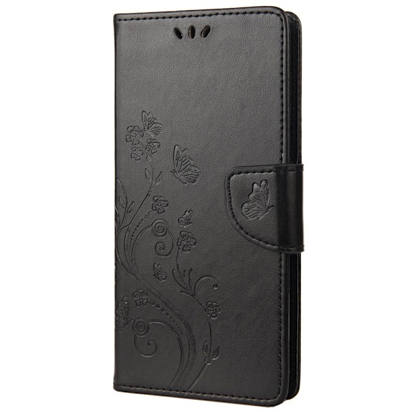 Motorola Moto E20 / E40 Fodral Tryckt Fjäril Textur Svart