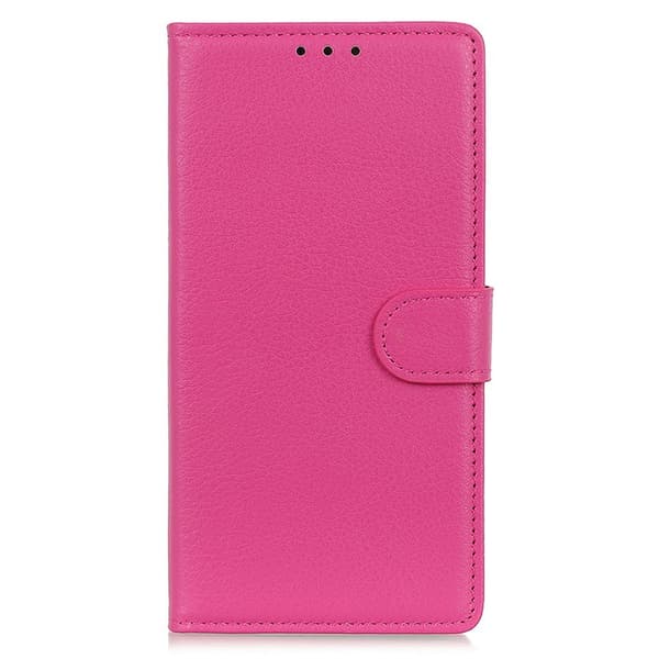 Google Pixel 10a Fodral Litchi Läder Rosa