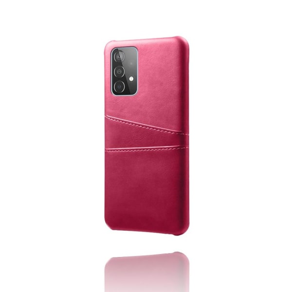Samsung Galaxy A52 / A52s - KSQ Skal Med Kortfack - Rosa Red Röd