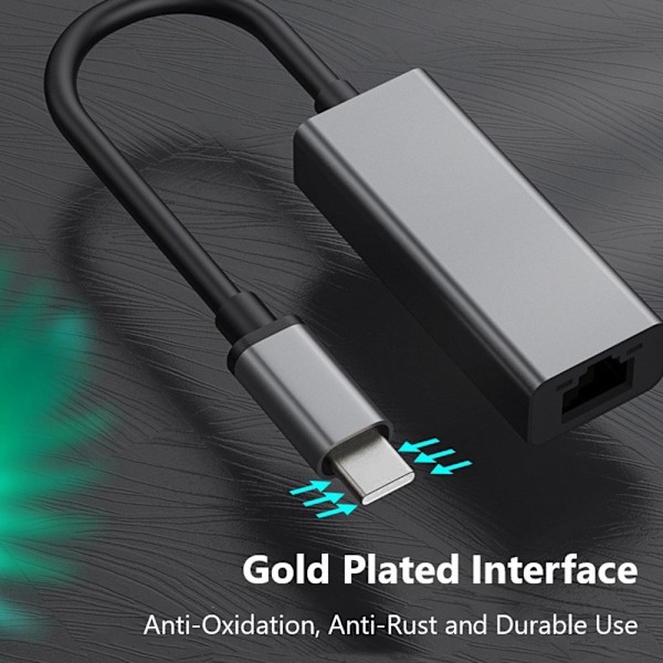 USB-C Till RJ45 Nätverksadapter Grå