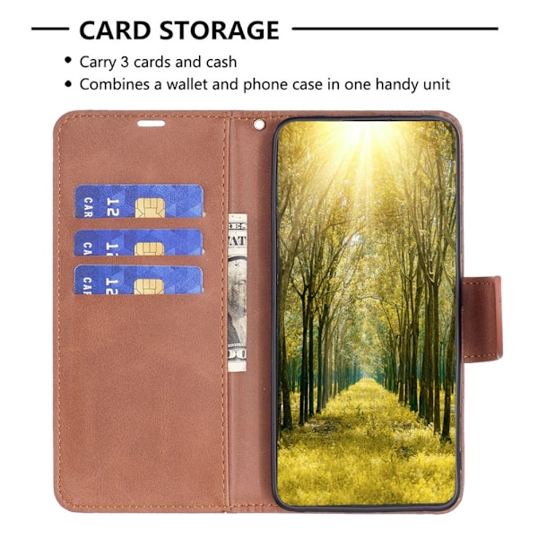 Xiaomi Redmi Note 14 4G Fodral Läder Solid Shark Brun