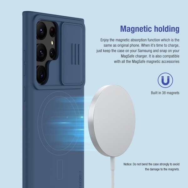 NILLKIN Galaxy S23 Ultra Skal CamShield Soft Silicone Blå