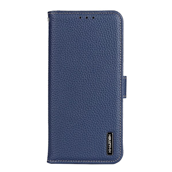 KHAZNEH Samsung Galaxy S22 Ultra Fodral Litchi Äkta Läder Blå