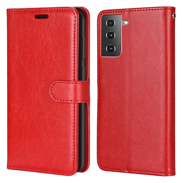 Samsung Galaxy S21 Plus - Retro Plånboksfodral - Röd Red Röd