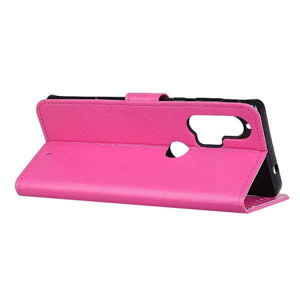 Motorola Edge Plus - Litchi Plånboksfodral - Rosa Rosa