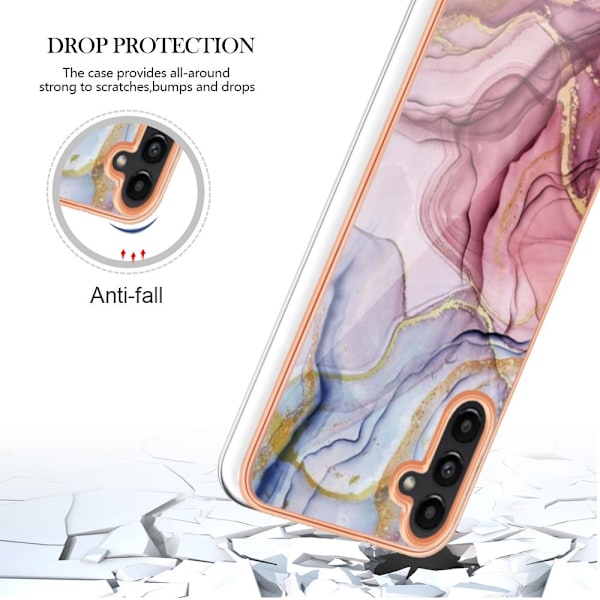 Samsung Galaxy A54 5G Skal Marmor TPU Roséguld