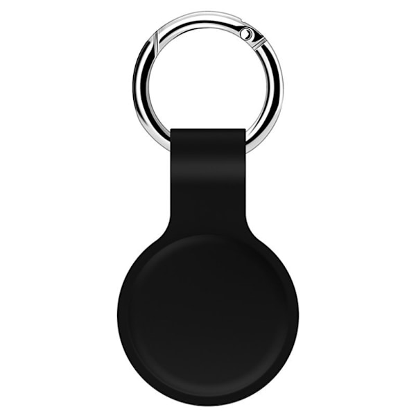 Apple AirTag Hållare Silikon Nyckelring - Svart Black Svart