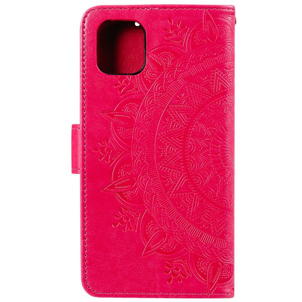 iPhone 13 - Tryckt Mandala Läder Fodral - Rosa