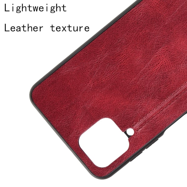Samsung Galaxy A12 - Läderbelagt Hybrid Skal - Röd Red Röd
