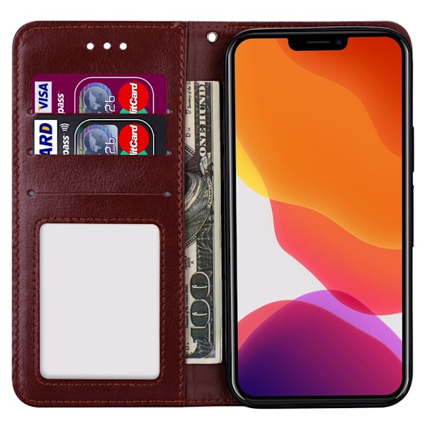 iPhone 13 Pro Max - Crazy Horse Läder Fodral - Brun
