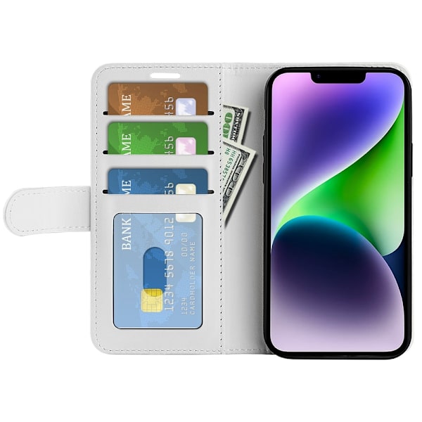 iPhone 15 Fodral Crazy Horse Läder Vit