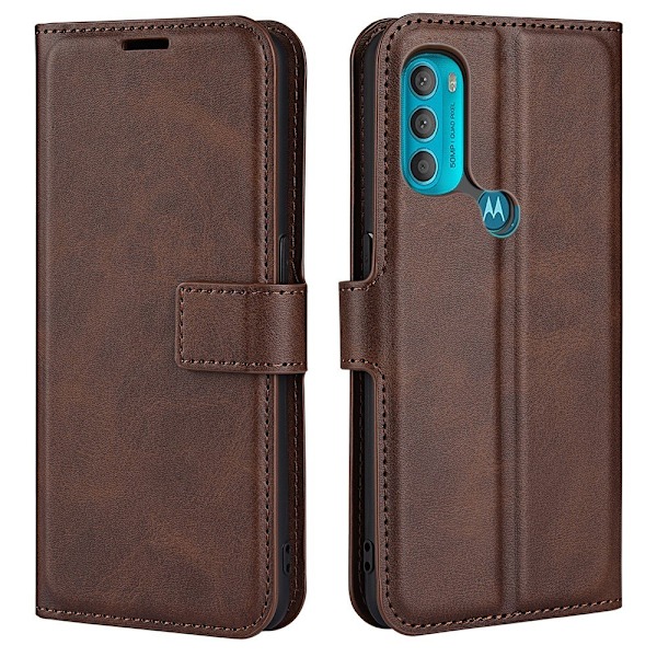 Motorola Moto G71 Fodral Solid Läder Brun