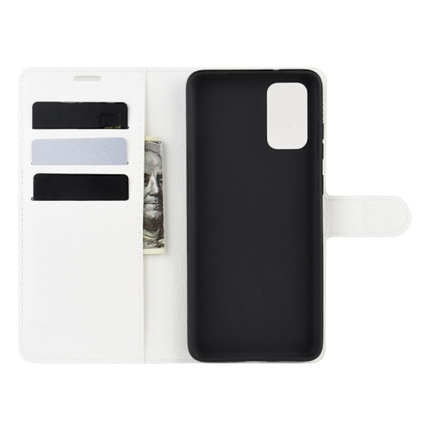 Samsung Galaxy S20 Plus - Litchi Plånboksfodral - Vit White Vit