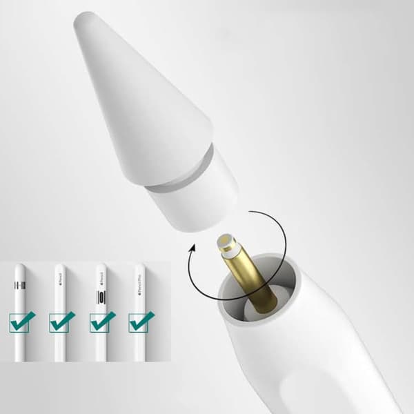 Tech-Protect Apple Pencil 1 / 2 4-PACK Utbytesspets Vit