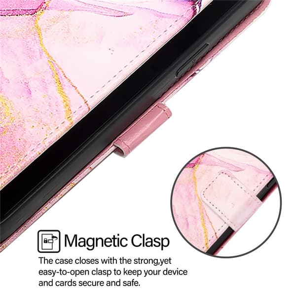 Google Pixel 10/10 Pro / 9/9 Pro Fodral Marmor Rosa / Lila