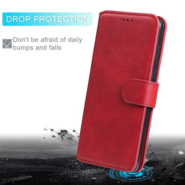 iPhone 13 Pro Max Fodral Läder Röd Röd
