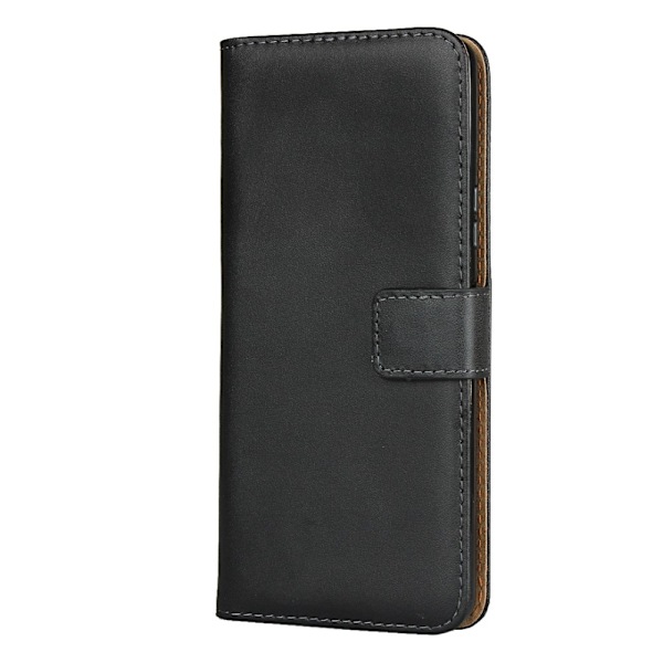Sony Xperia 10 II - Äkta Läder Plånboksfodral - Svart Black Svart