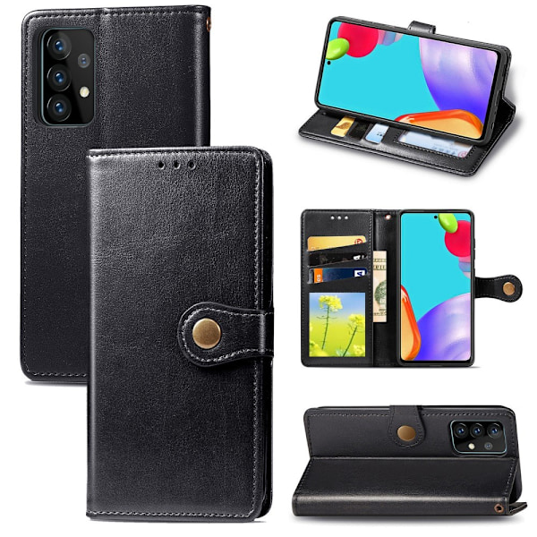 Samsung Galaxy A72 - Solid Plånboksfodral - Svart Black Svart
