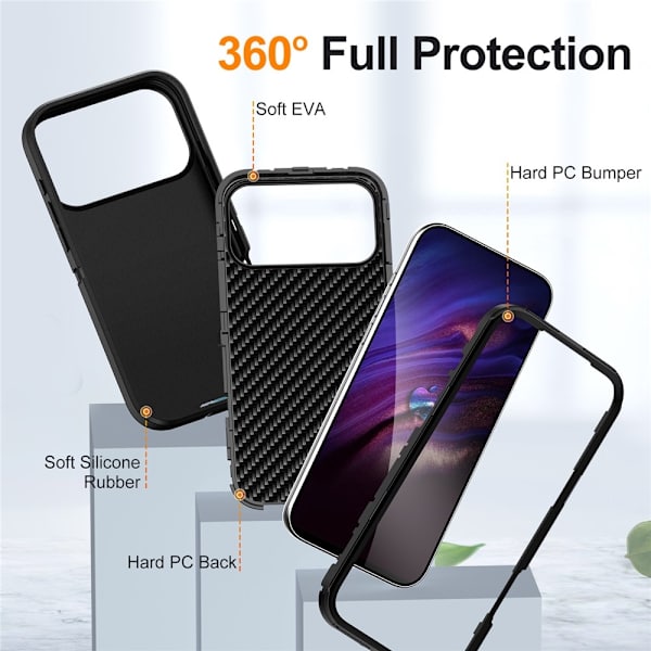 iPhone 17 Pro Skal Extreme Shockproof Hybrid Svart
