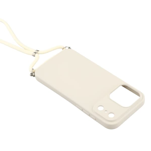 iPhone 17 Pro Skal Med Mobilsnöre TPU Vit