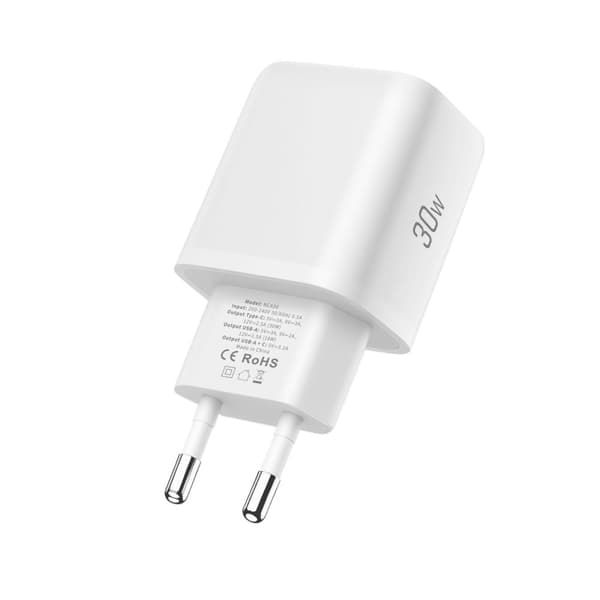 Tech-Protect 30W Väggladdare PD Inkl. Lightning - USB-C Kabel Vit