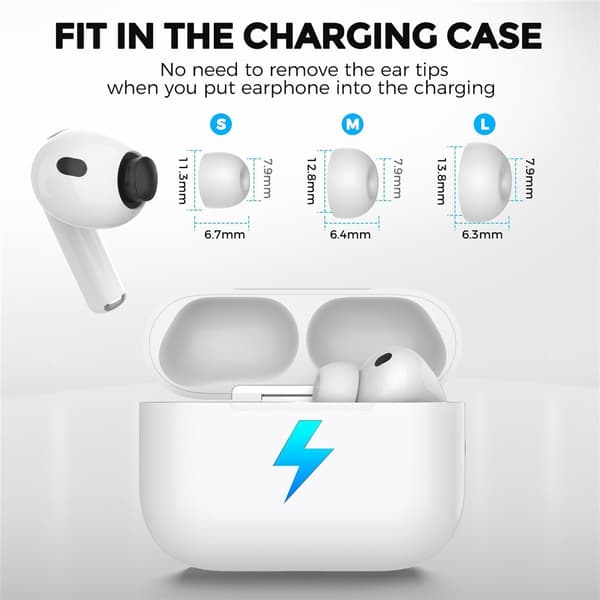 AHASTYLE 3-PACK AirPods Pro 3 Öronpluggar Silikon Vit
