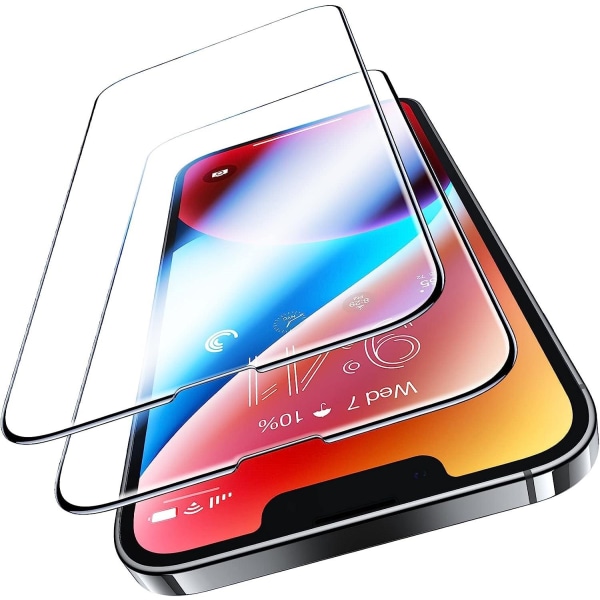 iPhone 15 Pro Max - 2-Pack Heltäckande Skärmskydd i Härdat Glas